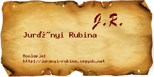 Jurányi Rubina névjegykártya